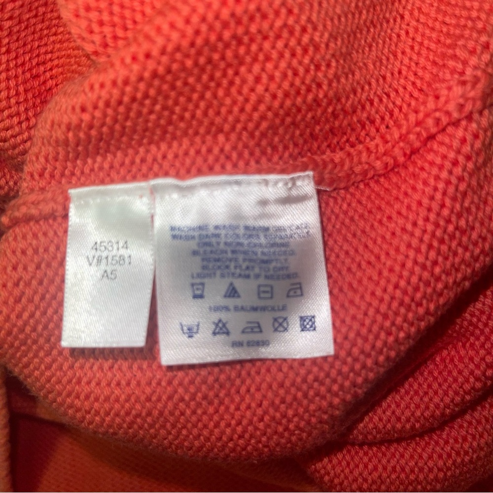 Lands' End Men’s Pullover Sweater Size Medium Orange/Coral - Picture 9 of 10